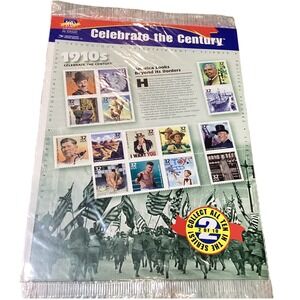 USPS Celebrate the Century 1910s Stamp Sheet Mint Blue New 15x 32c Stamps 5538